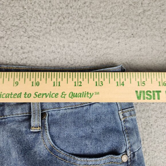 Y2K Flared Leg Low Rise Jeans Women's/Jr's 9 Blue Denim Cotton Blend Stretch - Picture 3 of 10